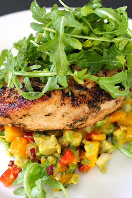 Juicy Cajun Chicken With Mango Avocado Salsa She Eats