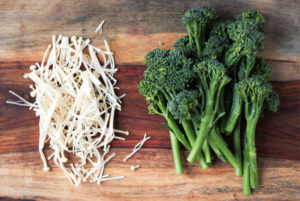 Enoki Mushrooms and Broccolini - SheEats.ca