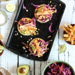 Fresh Ahi tuna fish tacos with smoky adobo crema & crunchy red cabbage coleslaw - She Eats