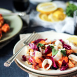 Sauteed Calamari with Smokey, Spanish Red Pepper Romesco Sauce - She Eats