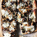White Pizza: Caramelized Onions, Mushrooms + Rosemary Potatoes with Garlic Cream Sauce | SheEats.ca