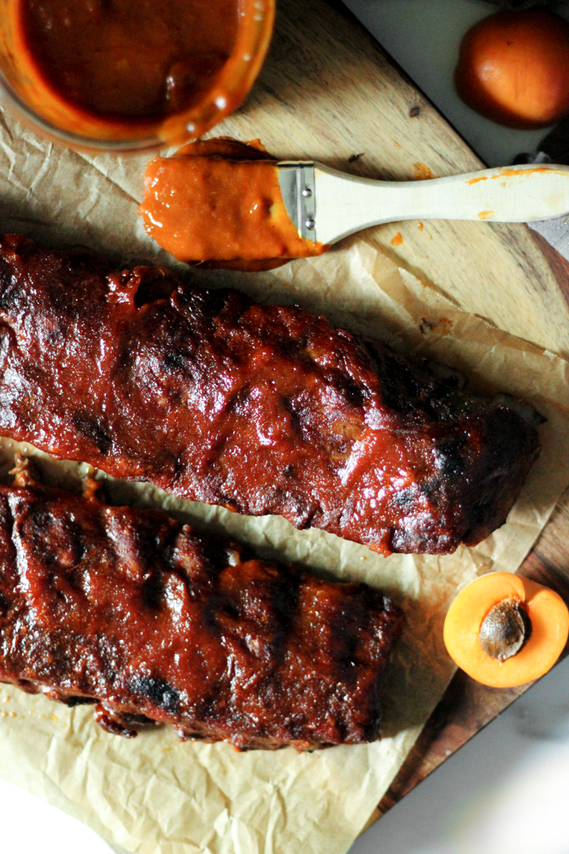 BBQ Ribs & Fiery Apricot Bourbon Homemade BBQ Sauce - She Eats