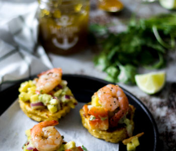 Shrimp and Grits with Hot Mango Salsa Recipe (In Holiday Appetizer form) + Salt Spring Kitchen Co Giveaway - She Eats